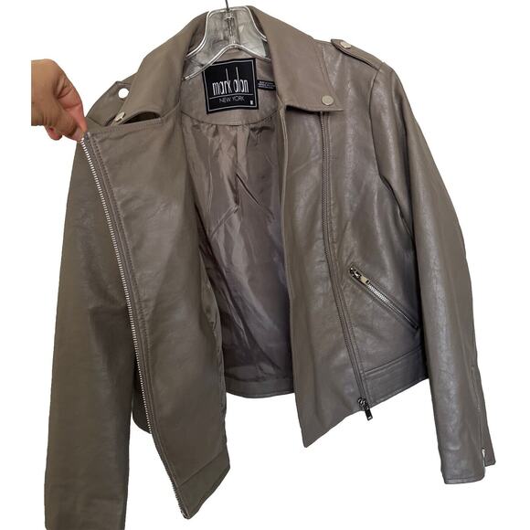 Faux Leather Jacket Gray Women’s Size M Zippers Rori Gilmore - Picture 5 of 12